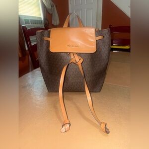 Michael Kors Tan and Brown Backpack